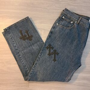 Second/Layer Luxury Mens XXL (36-38) Jeans Cross Embelished